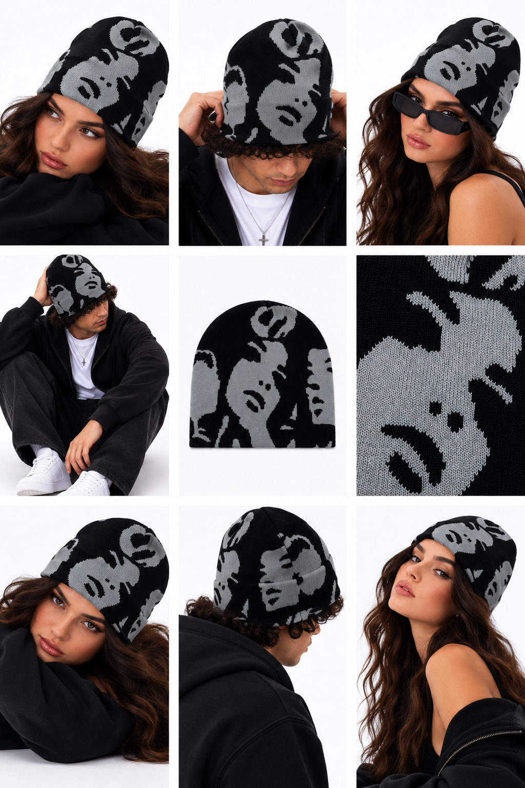 Ghost Print | CapWave™ — Black / Grey
