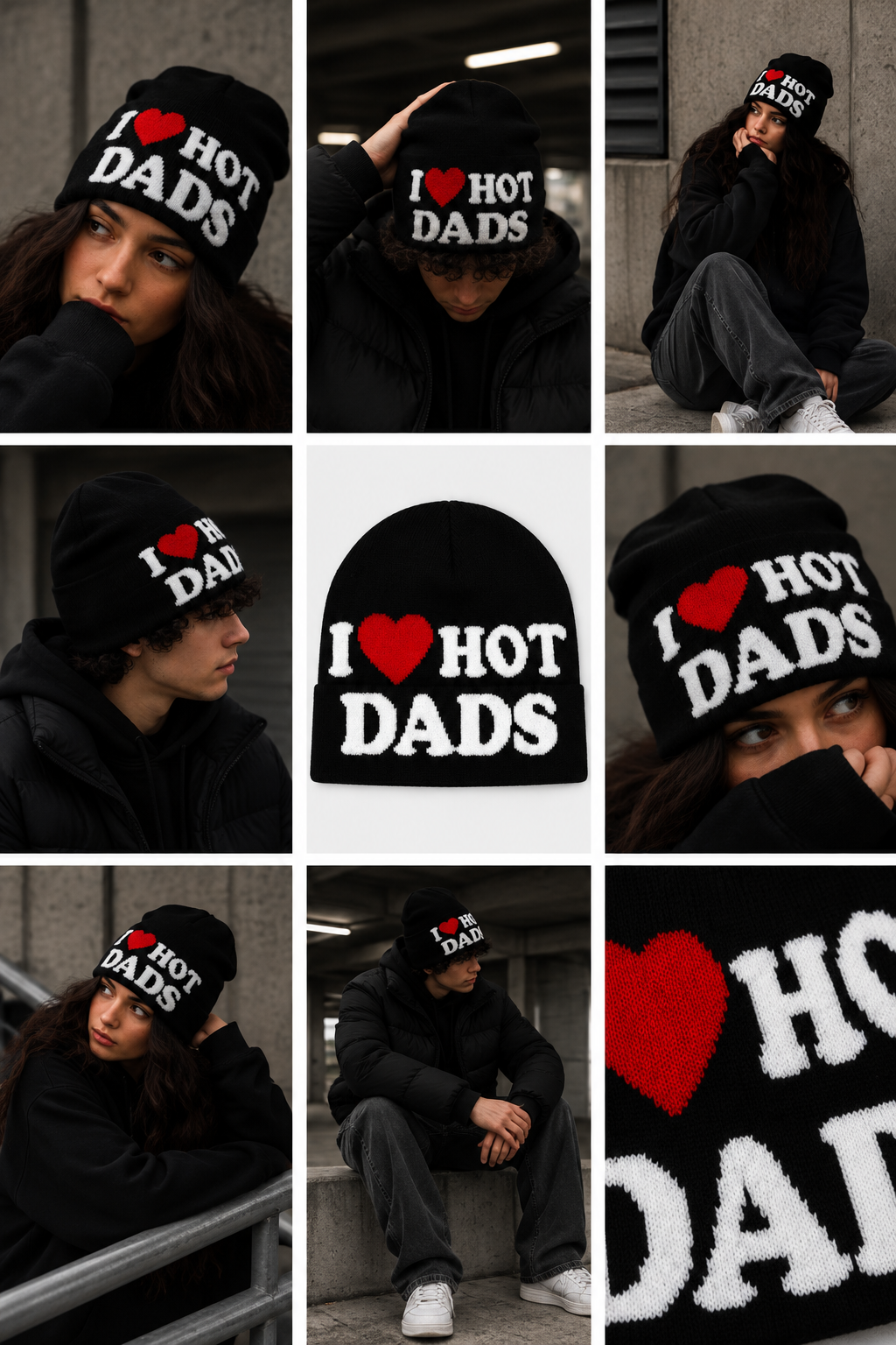 I ♥ HOT DADS | CapWave™ — Black / White / Red