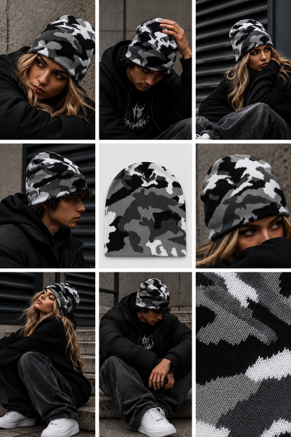 Grey Camo | CapWave™ — Grey / Black / White